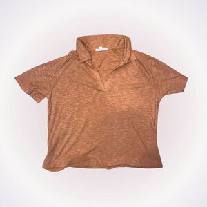 Jane and Delancey ribbed orange polo | Sz S